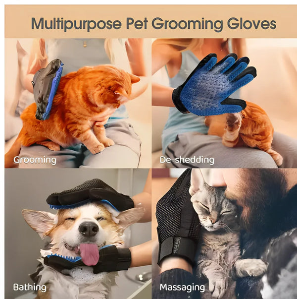 Guante Cepillo para Mascotas- Elimina Pelo de Perros y Gatos, Ideal para Aseo y Masaje.